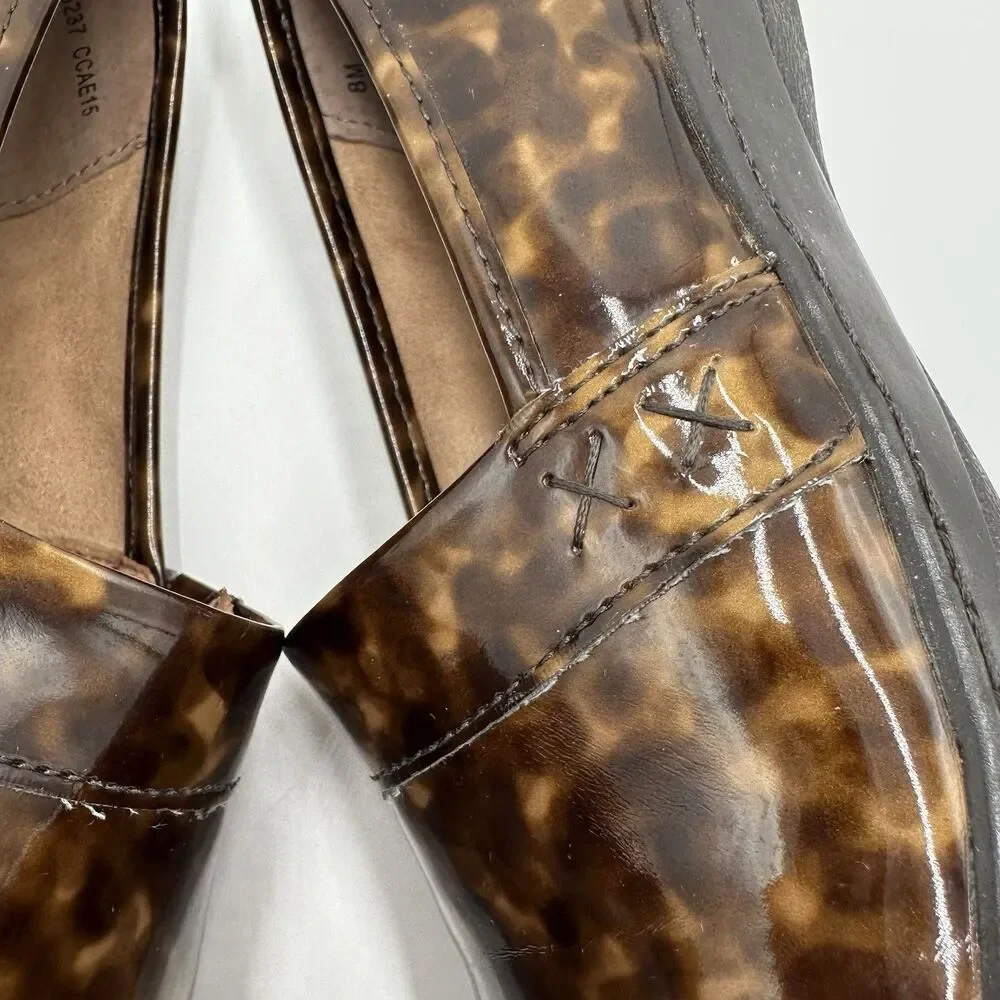 BOC Born Concept Clogs Womens 8 Slip On Shoes Brown Cheetah Patent Faux Leather - Picture 13 of 16